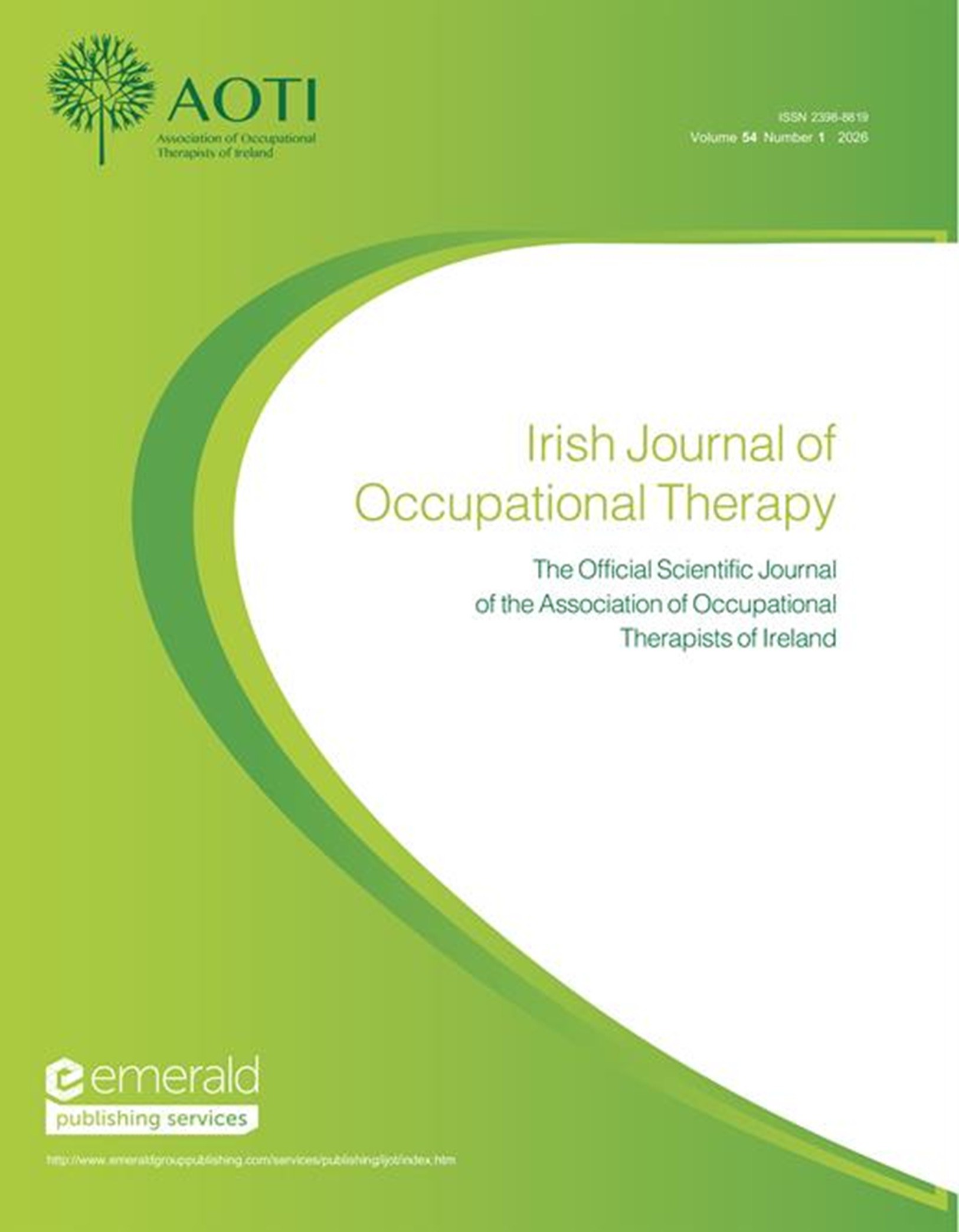AOTI Irish Journal of Occupational Therapy Volume 54, Issue 1 image