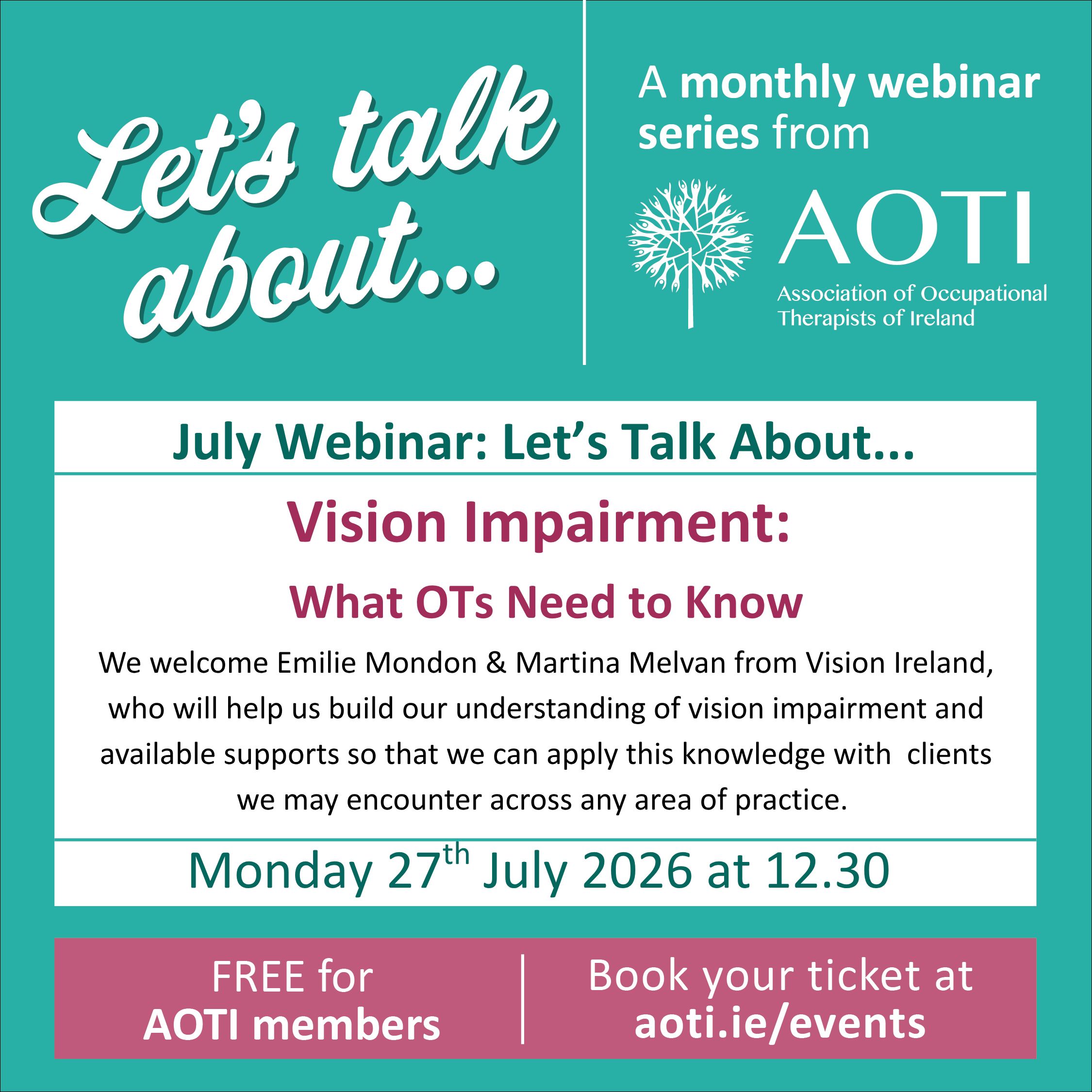 AOTI Let's Talk About...Vision Impairment: What OTs need to know image