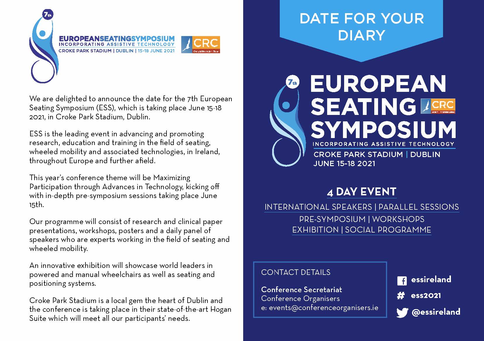 AOTI The 7th European Seating Symposium returns to Dublin - rescheduled to 15 - 18 June 2021 image